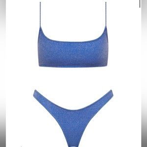 Blue Mica Marina Sparkle Triangl Swim Suit